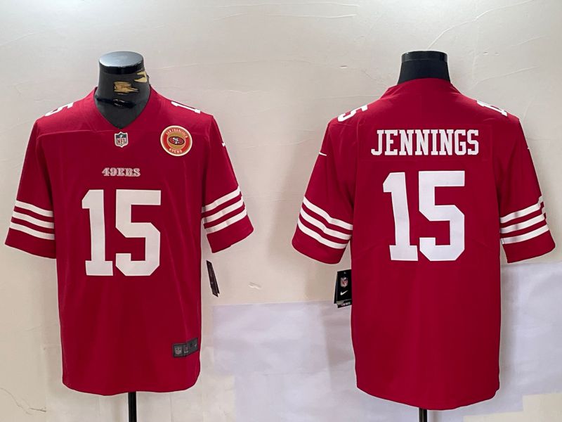 Men San Francisco 49ers #15 Jennings Red 2024 Nike Vapor Limited NFL Jersey style 2->indianapolis colts->NFL Jersey